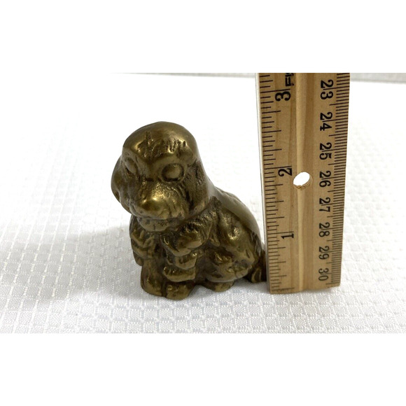 Vintage Small Brass Cocker Spaniel Dog Figurine Home Decor - Picture 8 of 9
